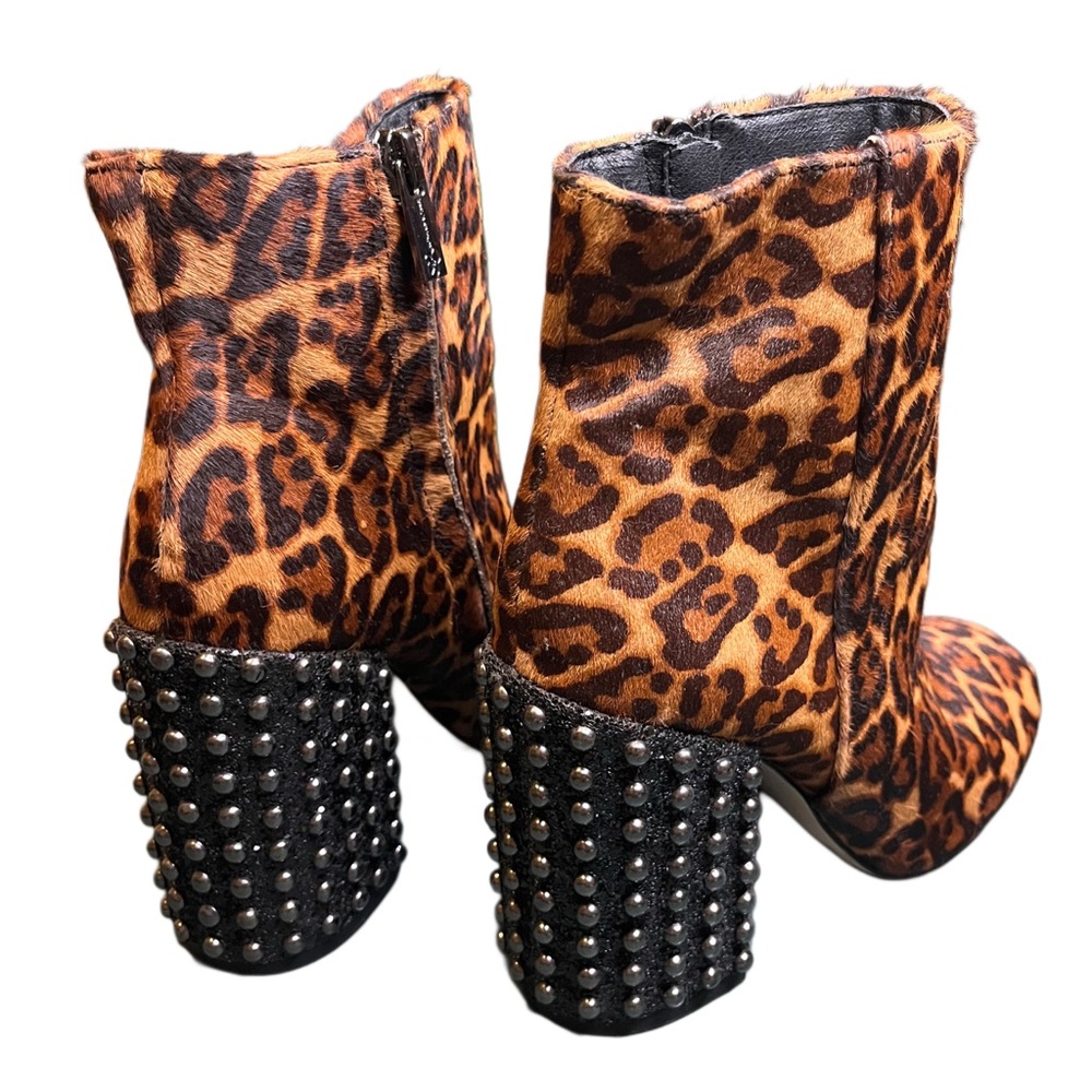 Jessica Simpson Women’s Leopard Print Ankle Boots with Studded Heels 6M EUC - Picture 2 of 10